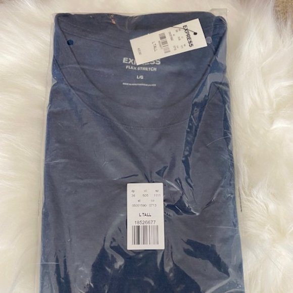 Express Other - NWT - Express Men's Slim Stretch Crew Neck T-Shirt - MARINE BLUE - Large Tall